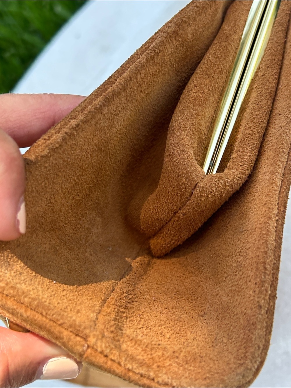 VINTAGE COPPER Brown Suede Arm Bag - Picture 6 of 7